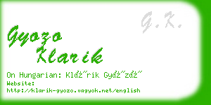 gyozo klarik business card